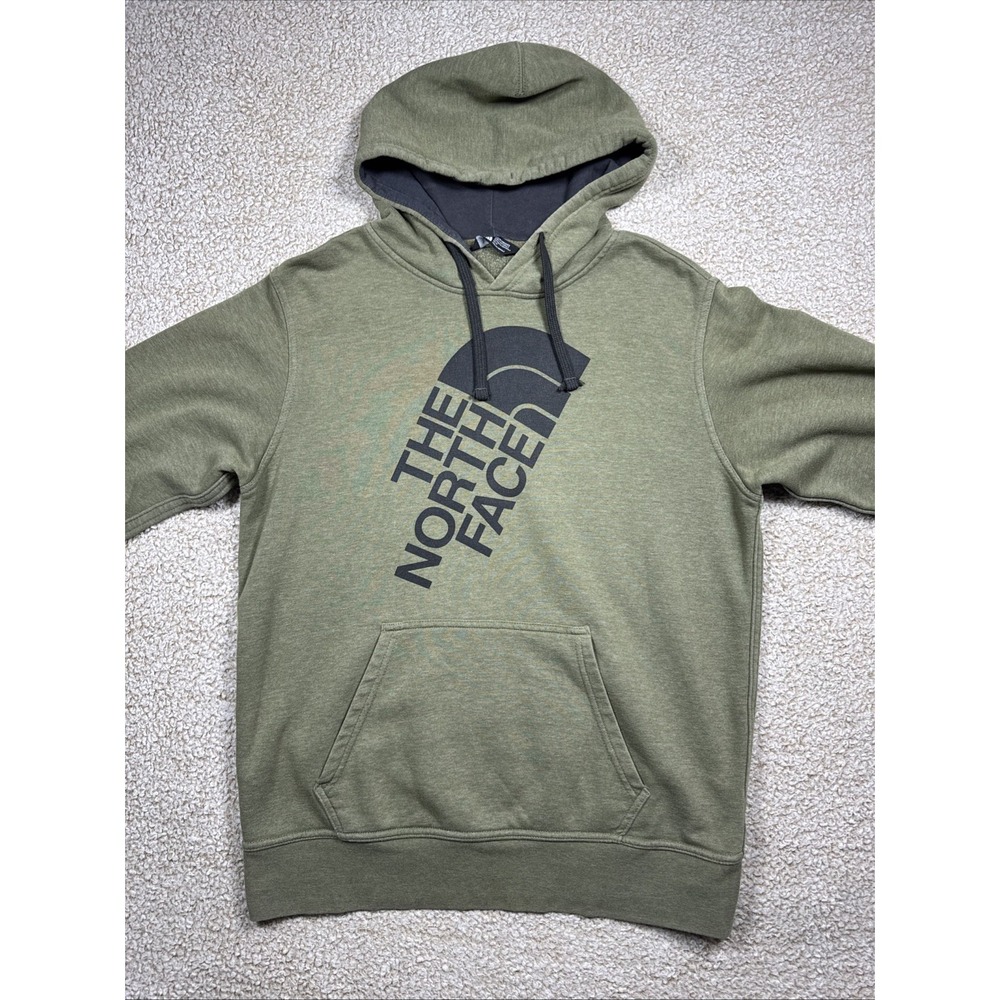 The North Face Hoodie Men's Sz Med Green Big Logo Hooded Sweatshirt
